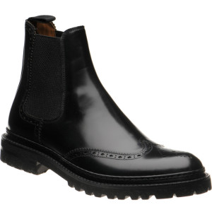 Wildsmith Model 78 rubber-soled brogue boots in Black Polished 