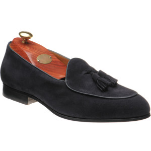 Wildsmith Model 88 tasselled loafers in Navy Suede 