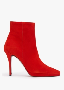 DANIEL Abigail Red Suede Platform Ankle Boots