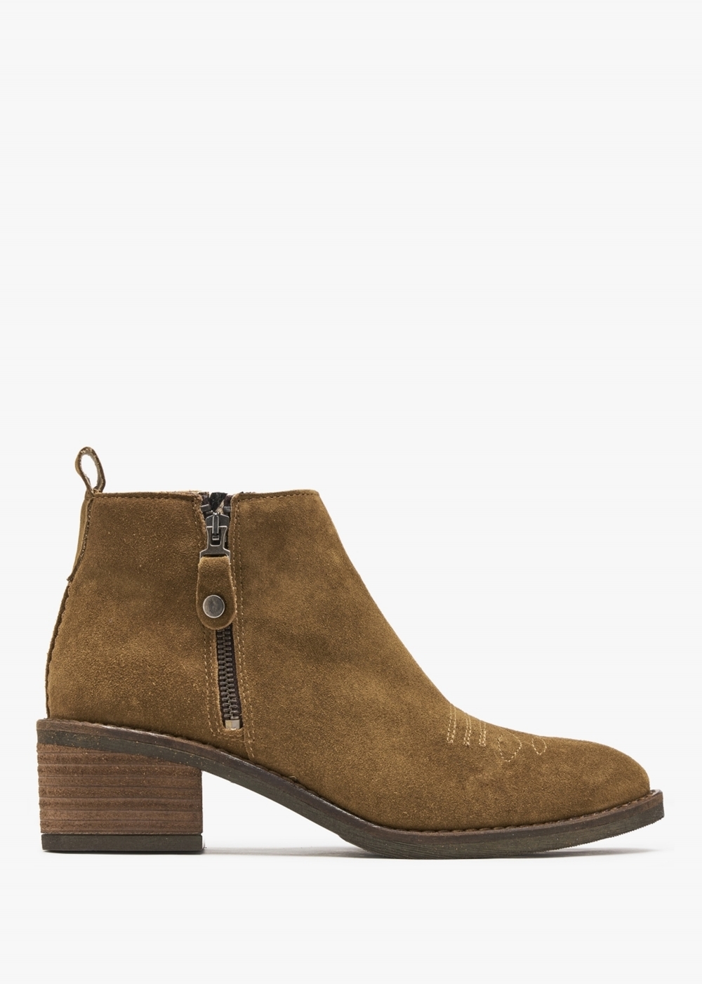 Ander Western Boot, Medium Natural Suede
