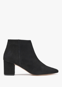DANIEL Alia Black Suede Block Heel Ankle Boots