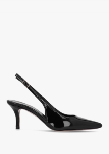 DANIEL Alvie Black Patent Leather Heeled Sling Backs 