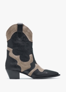 DANIEL Bandana Black Leather Western Calf Boots