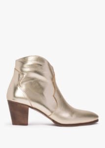 DANIEL Barara Gold Leather Western Ankle Boots