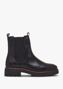 BARBOUR Evie Black Leather Chelsea Boots