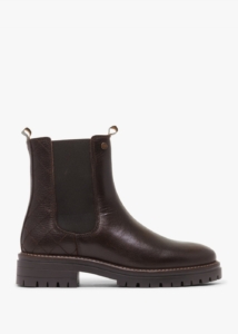 BARBOUR Evie Brown Leather Chelsea Boots