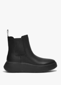 FITFLOP F-Mode All Black Leather Chelsea Boots