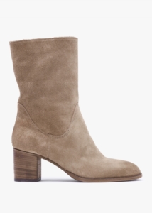 DANIEL Gigi Taupe Suede Block Heel Calf Boots