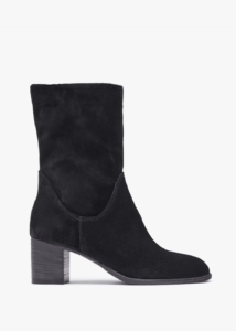 DANIEL Gigi Black Suede Block Heel Calf Boots