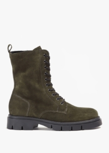 DANIEL Lacie Khaki Suede Lace Up Ankle Boots