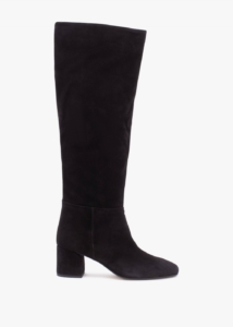 DANIEL Lancey Black Suede Block Heel Knee Boots