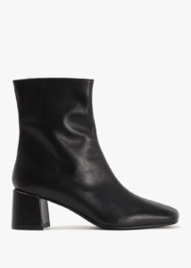 DANIEL Laney Black Leather Block Heel Ankle Boots