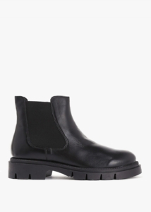 DANIEL Leah Black Leather Chelsea Boots