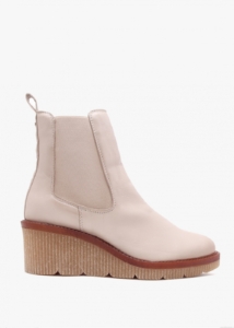 MODA IN PELLE Audyn Cream Leather Wedge Ankle Boots