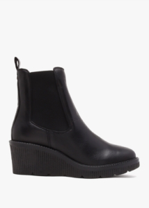 MODA IN PELLE Audyn Black Leather Wedge Ankle Boots