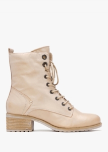 MODA IN PELLE Bezzie Cream Leather Block Heel Ankle Boots