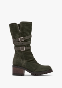 MODA IN PELLE Brendie Khaki Suede Block Heel Calf Boots