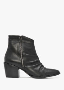 MODA IN PELLE Coralie Black Leather Western Ankle Boots