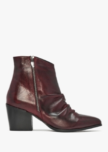 MODA IN PELLE Coralie Burgundy Leather Western Ankle Boots