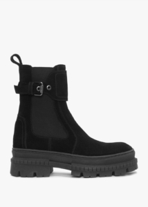 DANIEL Molly Black Suede Chunky Ankle Boots