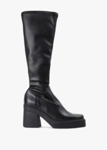 MIISTA Womens Norma Tall Stretch Leather Boots In Black