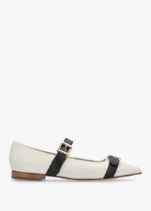 DANIEL Nancy White Leather Pointed Toe Pumps 