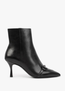 DANIEL Nuckle Black Leather Horsebit Ankle Boots