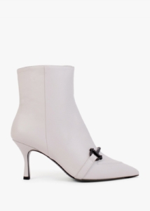 DANIEL Nuckle Light Grey Leather Horsebit Ankle Boots