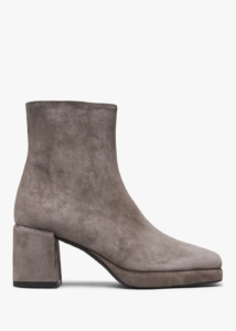 DANIEL Salima Grey Suede Block Heel Ankle Boots