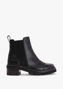 SEE BY CHLOE Mallory Black Leather Chelsea Boots