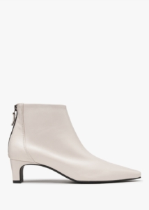 DANIEL Sedda Cream Leather Low Heel Ankle Boots