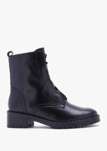 DANIEL Setam Black Leather Eyelet Ankle Boots