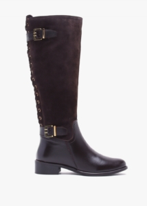 DANIEL Slace Brown Suede Lace Up Knee Boots