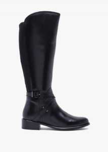 DANIEL Slasty Black Leather Knee Boots