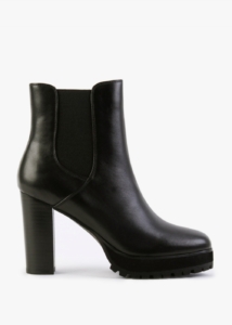 DANIEL Slock Black Leather Block Heel Chelsea Boots