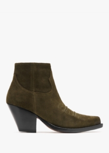 SONORA Jalapeno Max Flower Khaki Suede Western Ankle Boots