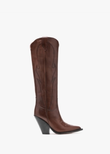 SONORA Rancho Maxi Flower Brown Leather Western Knee Boots