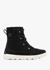 SOREL Explorer Next Joan Black Fawn Suede Ankle Boots