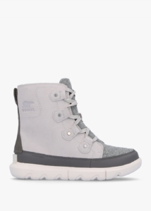 SOREL Explorer Next Joan Moonstone Sea Salt Suede Ankle Boots