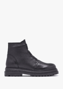 DANIEL Vulcan Black Leather Ankle Boots