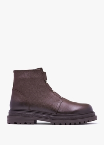 DANIEL Vulcan Brown Leather Ankle Boots