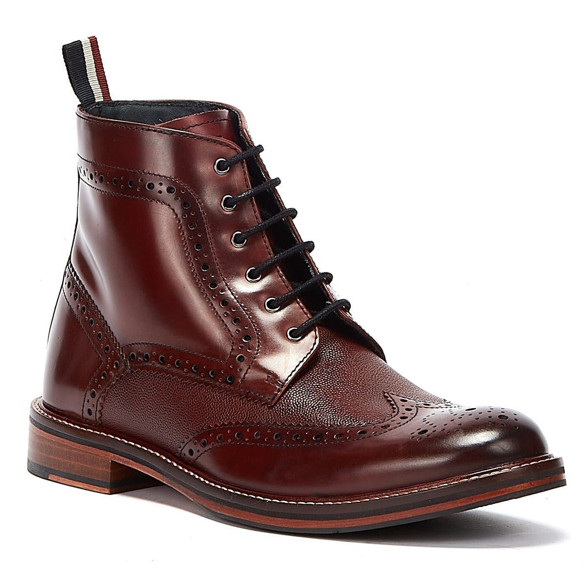 Ben Sherman Premium Oxblood Leather Wingtip Lace Up Brogues