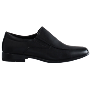 Plain Slip-On Black Smooth Leather Shoes