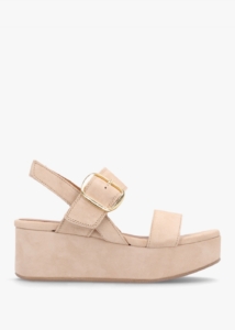 ALPE Altona Beige Suede Flatform Sandals Colour: Beige Suede, 