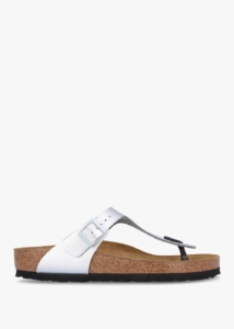 BIRKENSTOCK Gizeh Silver Birko-Flor Sandals Colour: Sle, 