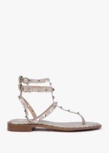 DF By DANIEL Cube Gold Square Studded Gladiator Sandals 