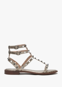 DF By DANIEL Cuboid Gold Studded Gladiator Sandals 
