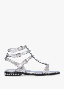 DANIEL Eternal Silver Leather Studded Gladiator Sandals