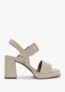 ALPE Fresno Beige Suede Block Heel Sandals Colour: Beige Suede, 