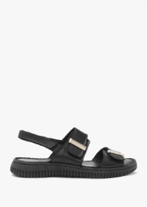 DANIEL Leather Two Bar Sandals Colour: Black Leather, 